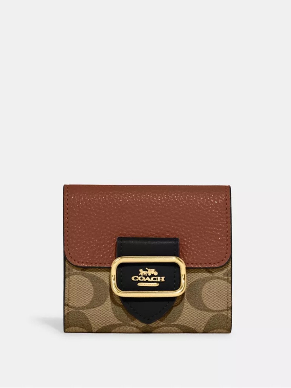 NWT Small Morgan Wallet In Colorblock Signature Canvas